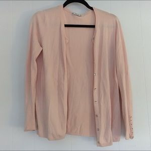 Blush cardigan with gold buttons